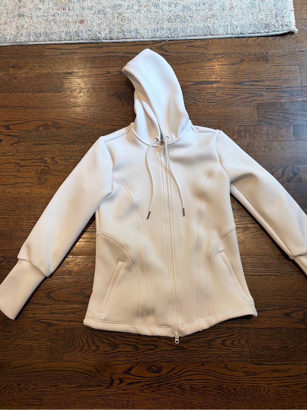 Adidas by Stella McCartney Cream Hooded Zip Jacket